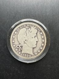 1909 Barber Silver Half Dollar