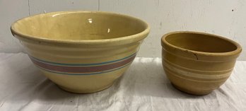 Two Vintage Yellowware Bowls