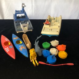 Vintage Fisher Price Adventure People Play Set Boats