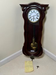 Vienna Regulator Clock In Mahogany Serpentine Case, Original Receipt