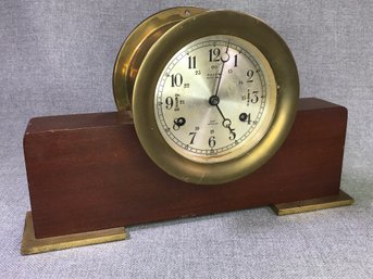 Beautiful 20s / 30s - Antique Brass Ships Clock - 8 Day - Made In Switzerland - Unsure Of Working Condition