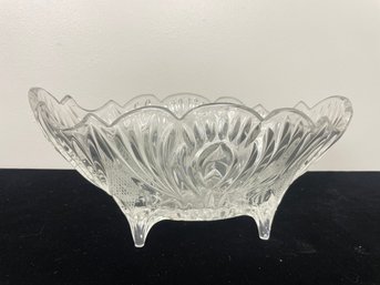 Footed Clear Crystal Bowl