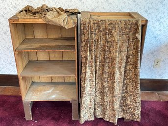 Pair Of Antique Shelves Made From Converted Wood Crates