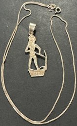 Sterling Silver Charm And Chain Necklace 6 Grams Including Stones