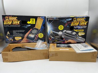 Vintage 'classic Star Trek':  Classic Phaser And Classic Communicator By Playmates .open Box.