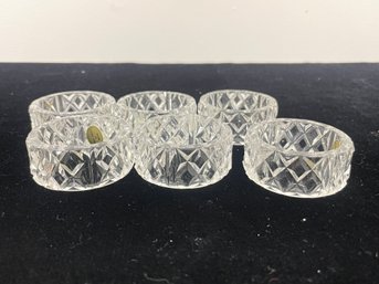 Set Of Clear Crystal Napkin Rings
