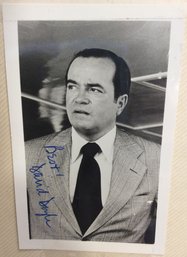 David Doyle From Charlie's Angels Autographed Black & White Photo - K