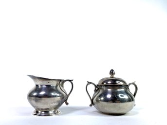 Etain Pewter Creamer And Sugar