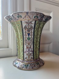 Elegant Crackle Vase Marked 1897 United Wilson