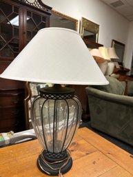 Nice Glass Lamp With Metal Base.