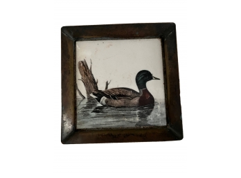 Vintage Delano Studio Porcelain Framed Duck Tile