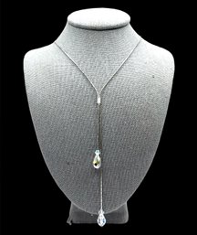 Beautiful Sterling Silver Prism Beaded Y Necklace