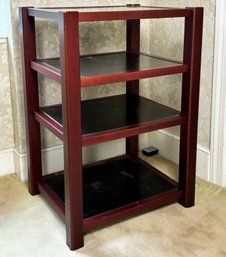 A Modern Cherry Wood And Metal Etagere