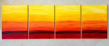 A Series Of Original Oils On Canvas - Sunset, Unsigned