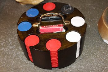 Poker Chips And Caddy