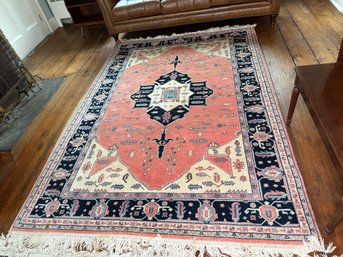 Vintage Genuine Hand Knotted Oriental Wool Rug, 6x8.5 Feet