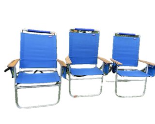 Trio Of Royal Blue Beach Chairs
