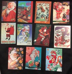 (11) Assorted  1990s Santa Claus Trading Cards - Topps - Upper Deck - More - L