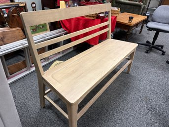 Nice Wood Bench With Slat Back