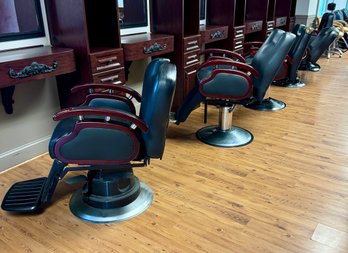 Lot Of Five Vinyl Barber Chairs