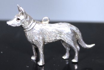 Antique Heavy Sterling Silver Dog Pendant English Hallmarks