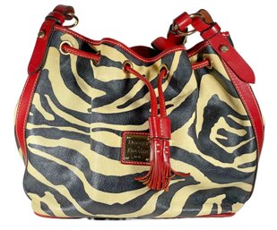 Ladies Leather Zebra Print Hand Bag Purse With Pink