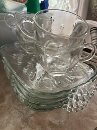 4 Vintage Snack Trays With Cups