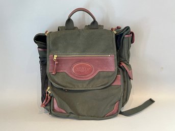 Orvis Battenkill Green Canvas And Leather Laptop Bag