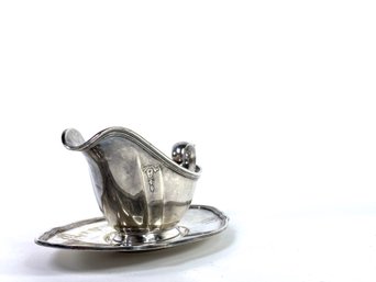 Gorham Heavy Silverplate Gravy Boat And Dish