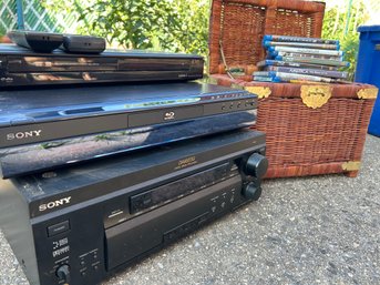 Sony Blu Ray Player, DVD Player, And Processing System With Large Lot Of 30 Blu Ray Discs