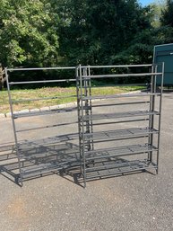 A Pair Of Free Standing Metal CD Shelves - Foldable