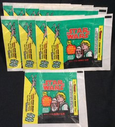 (9) 1977 Topps Star Wars Series 3 Wax Pack Wrappers - L