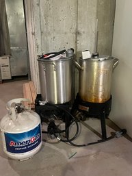 Two Bayou 18 Lbs Classic Turkey Fryers With Racks