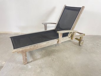 Teak Outdoor Wood Frame Chaise Lounge