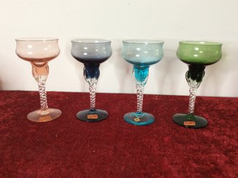 Colored Stemmed Glasses Made In Portugal