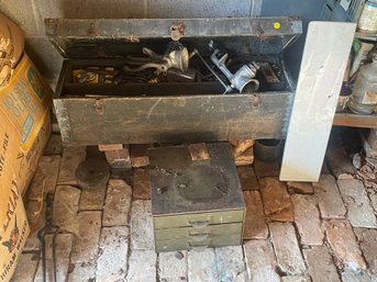 TWO TOOL BOXES FULL OF OLD TOOLS