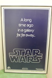 1977 Star Wars Advance Teaser Movie Poster Mounted And Framed 27x41 - Nice Display