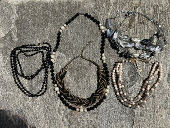 Grouping Of Vintage To Newer Costume Jewelry Necklaces