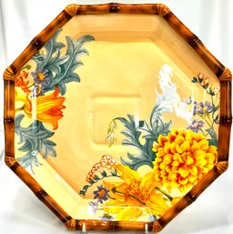 Vintage Ceramic Octogon Floral Serving Platter