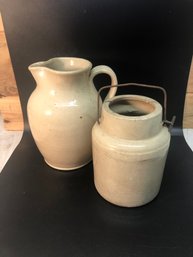 2 Pieces Vintage Stoneware