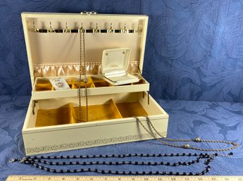 Jewelry Box, Necklaces And Pin