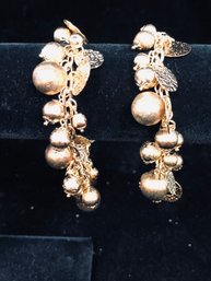 Set Of Two Rivka Friedman Gold Clad Bead & Disc Charm Bracelets 309