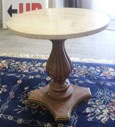 1960's Italian Pedestal Oil And Side Table