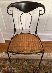 Sweet Garden Style Chair With Metal Frame & Rattan Seat