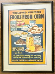 Fabulous Vintage Poster, Framed - Foods From Corn Art Print