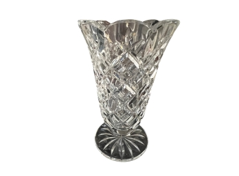Waterford Brilliant Cut Crystal Vase With Petal Edge