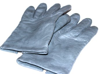 Pair Gray Ladies Leather Gloves Vintage By FOWNES