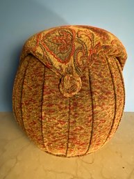 Vintage Fabric Pouf Ottoman Stool 2 Of 2