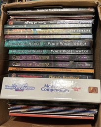 BOX OF TSR DUNGEONS AND DRAGONS BOOKS AND MODULES