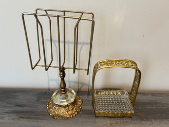 Vintage Gilt Metal & Glass Pieces